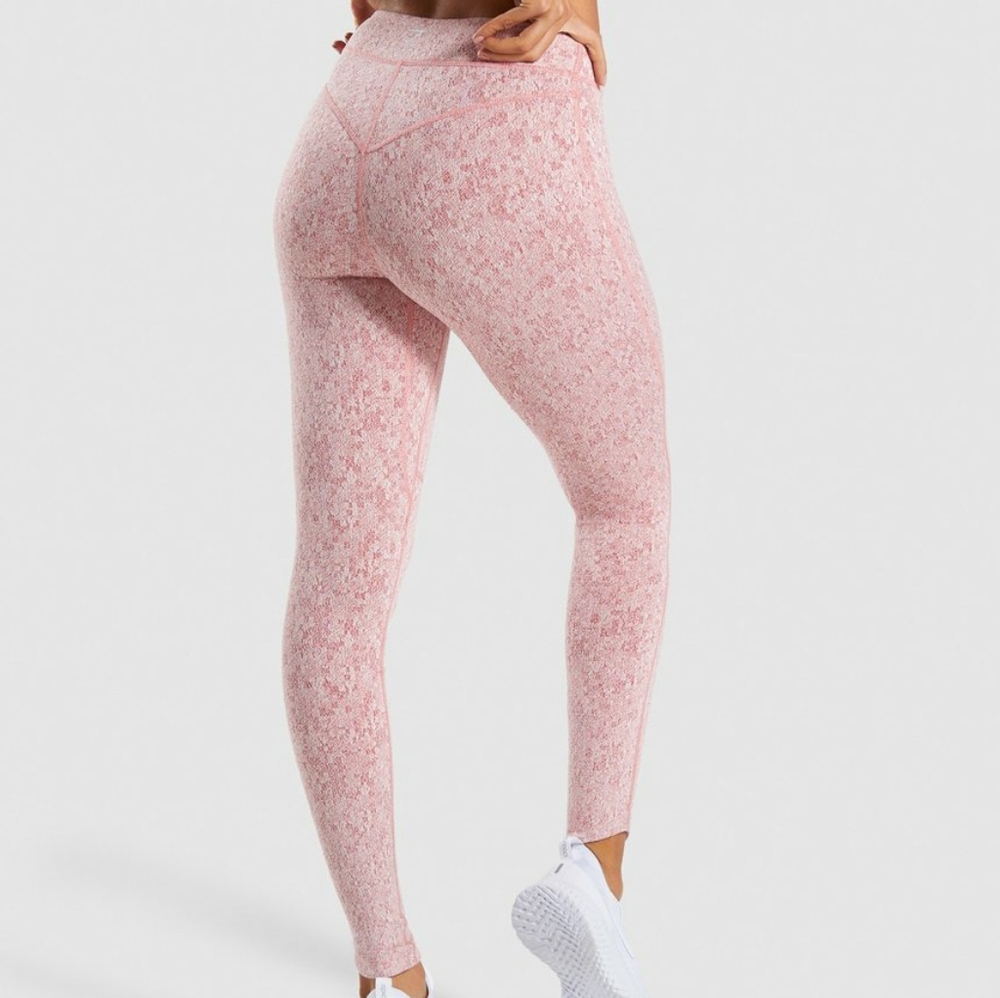 Pink Fleur Texture Gymshark Leggings